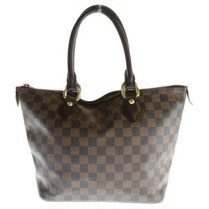 Louis Vuitton Brown Tote Bag Leather Handbag Saleya Damier